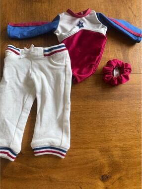 American Girl Doll Olympic Gymnast Set with scrunchie A974